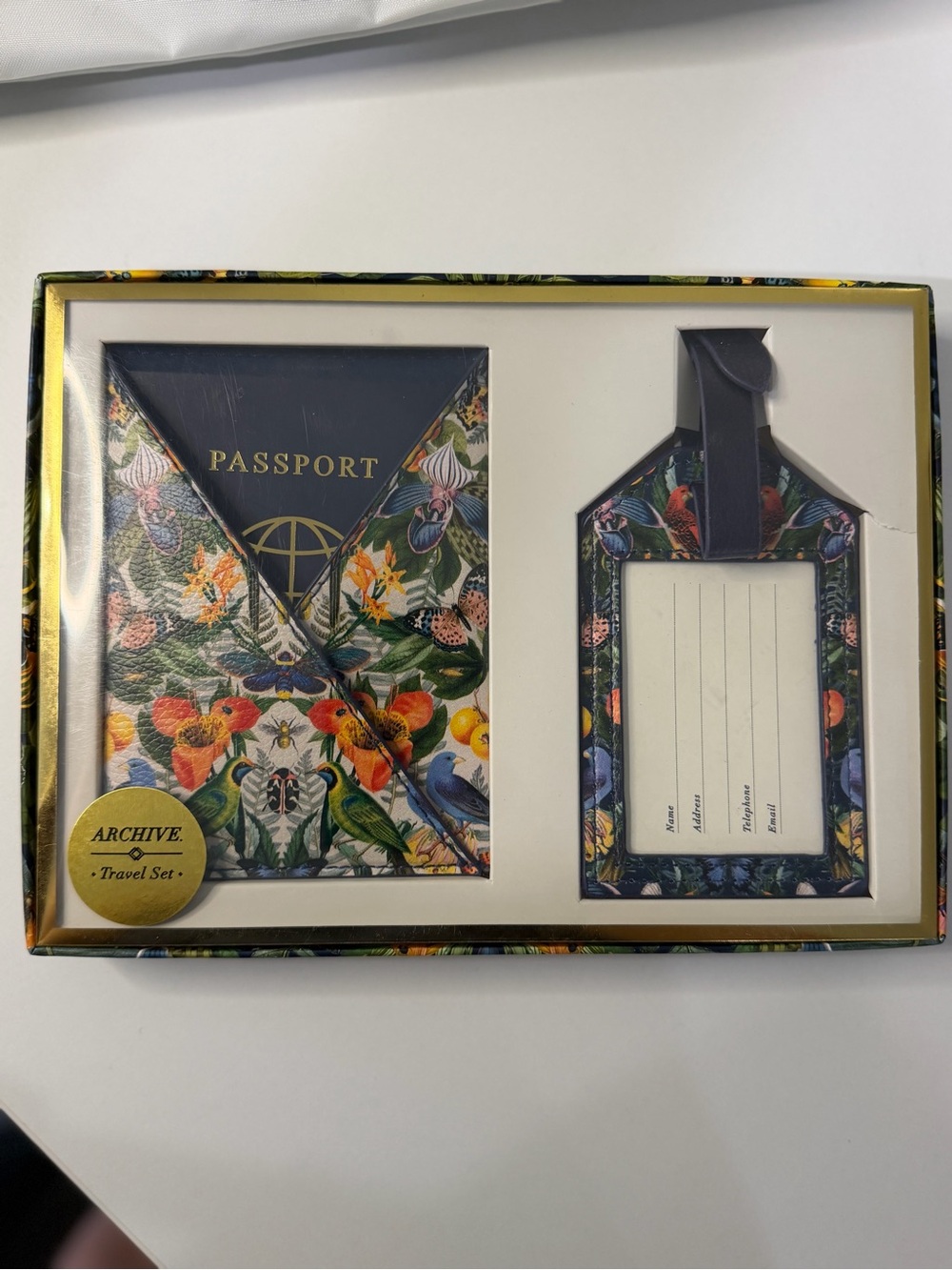 Archive Floral Travel Passport Holder & Luggage Tag Set - Multicolor